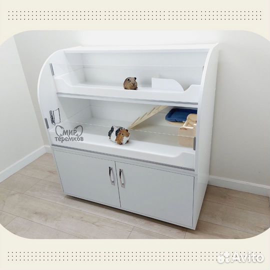 Клетка для морских свинок 100х50х60 см,белый,круг5