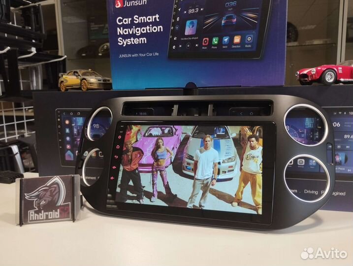 Магнитола volkswagen tiguan (Черная рамка)