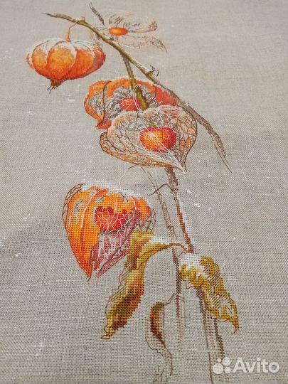 Вышивка крестом физалис