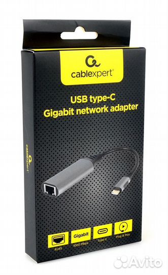 Сетевой адаптер Cablexpert A-USB3C-LAN-01, USB-C