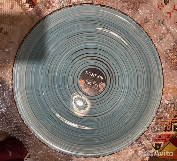 Тарелка голубая 26 см domenik laguna