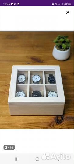 Шкатулка для часов из дерева на 6 часов