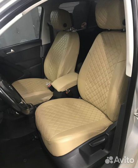 Чехлы экокожа Ромб VW Tiguan I от Автопилот