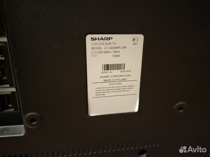 Телевизор на запчасти sharp 32 lc-32d44ru