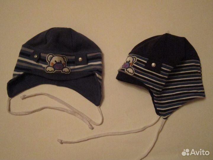 Шапочки с мишками, 2 штуки