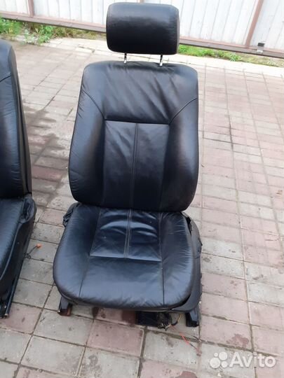 Салон сиденья электро черная кожа бмв е39
