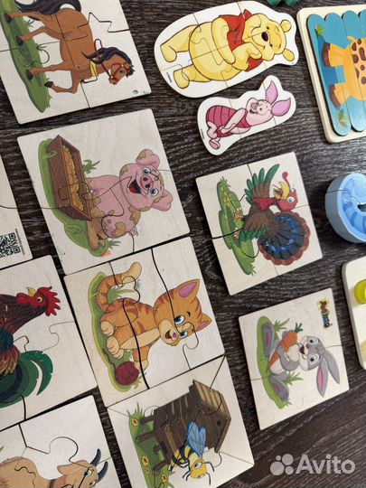 Пазлы деревянные, развивающие игрушки