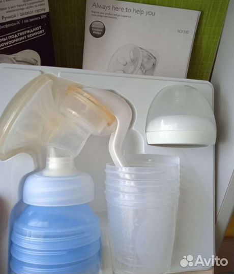 Молокоотсос avent ручной, стерилизатор avent