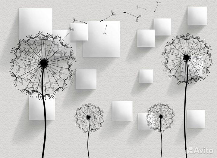 Иллюстрация фотообои Одуванчик