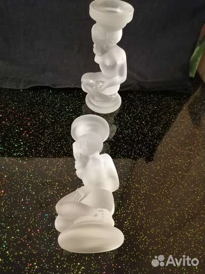 Подсвечники матовый хрусталь.Цена за 2 шт