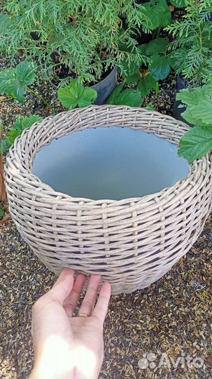 Кашпо из полиротанга, кашпо для цветов