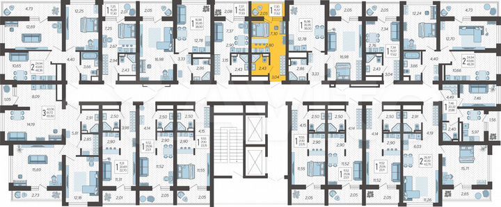 Квартира-студия, 17,6 м², 16/19 эт.