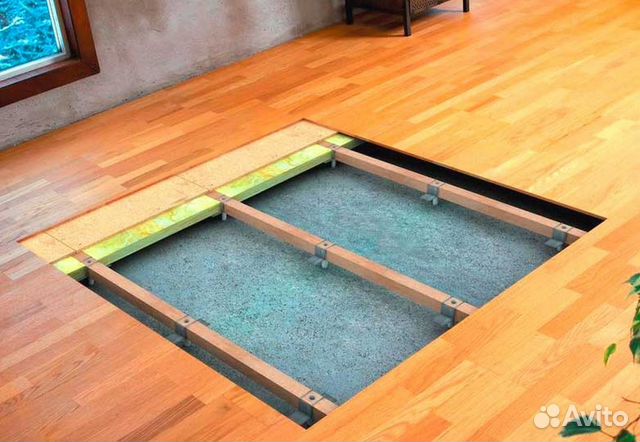 Новый пол. Регулируемый пол. Убрать скрип. Стяжка