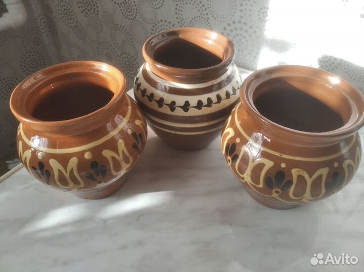 Горшочки керамические для жаркого, жюльена, 3 шт