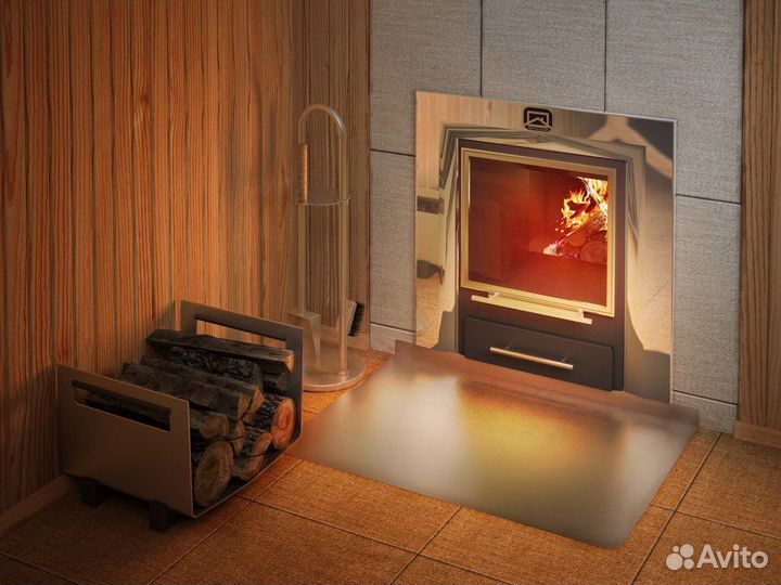 Печь для бани Русь-12 лнзп Профи Панорама Теплодар