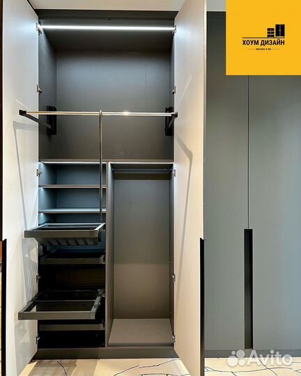 Шкаф распашной с фрезерованными фасадами