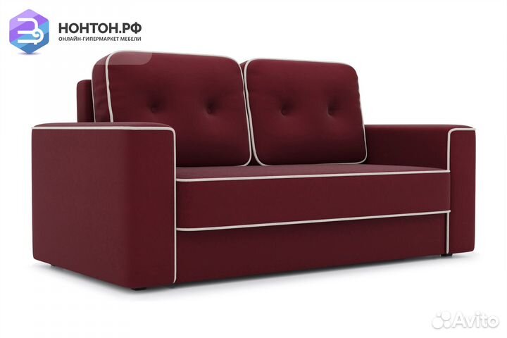 Диван еврокнижка Берген бордовый