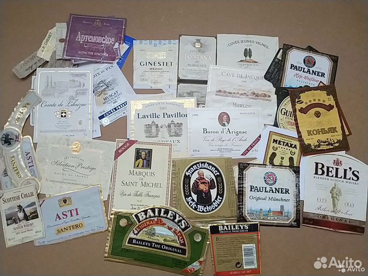 Этикетки винные начала 2000-х более 70 шт