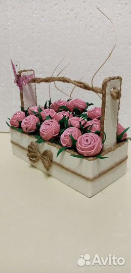 Поделка корзина роз
