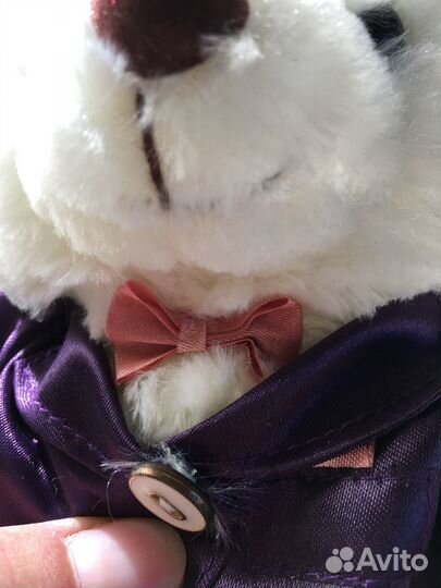 Свадебные мишки в фиолетовых костюмчиках