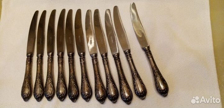 Набор столовых ножей с растительным декором 11шт