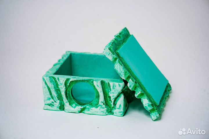 Влажная камера, укрытие и поилка, зеленый