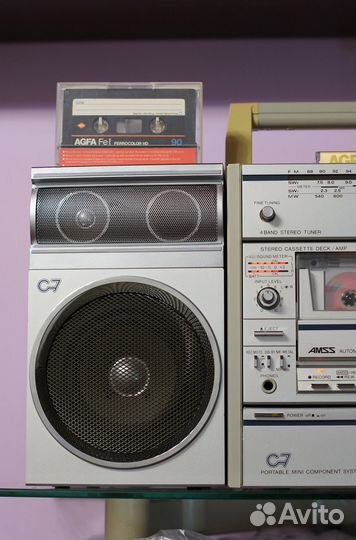 Редкая, блочная магнитола Sanyo C-7, состояние