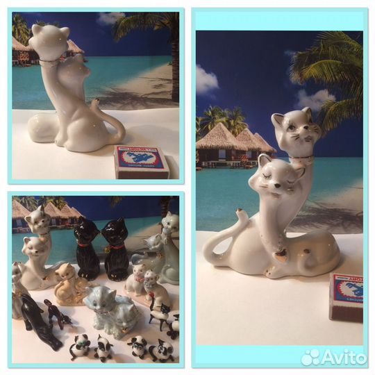 Кот и кошка. Статуэтки. Фарфор, стекло и др