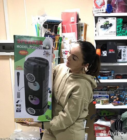 Музыкальная колонка большая с микрпфоном