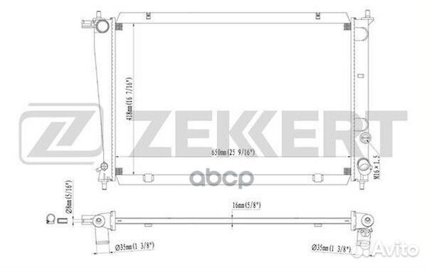 Радиатор охл. дв. Hyundai H-1 00- mk-1227 Zekkert