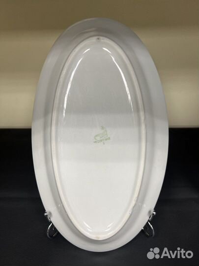 Блюдо овальное голубой отвод 35 х 21 см Богданович