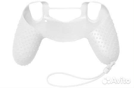 Силиконовый чехол + ремешок для DualShock 4 (белый)