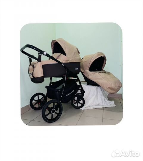 Коляска 3в1 Rico Basik Bella лён италия