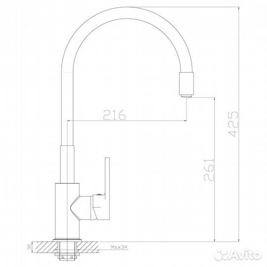 Смеситель Rossinka для кухни Z35-35U-Gray