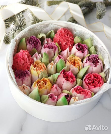 Зефирные цветы ручной работы