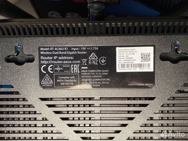 Wi-Fi роутер asus RT-AC66U, AC1750