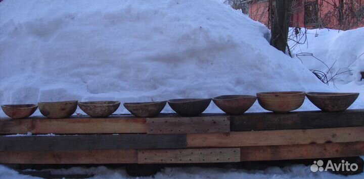 Чаша деревянная старинная миска тарелка из дерева