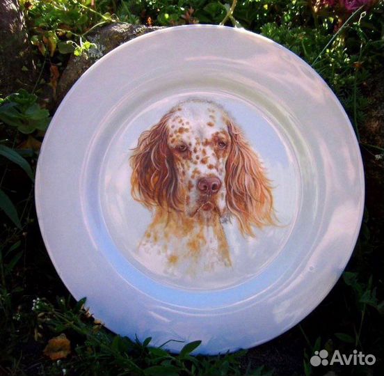 Портрет питомца по фотографии на тарелке
