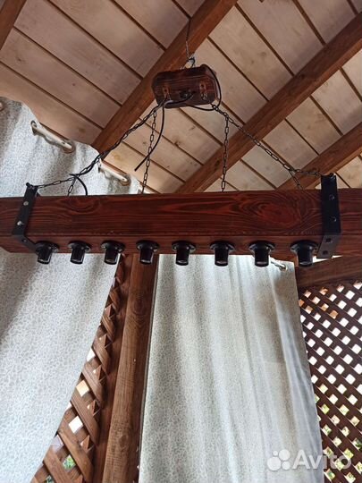 Люстра из бруса