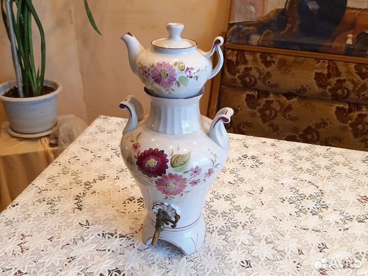 Самовар электрический фарфоровый