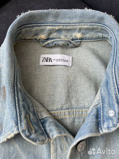 Джинсовая рубашка zara новая