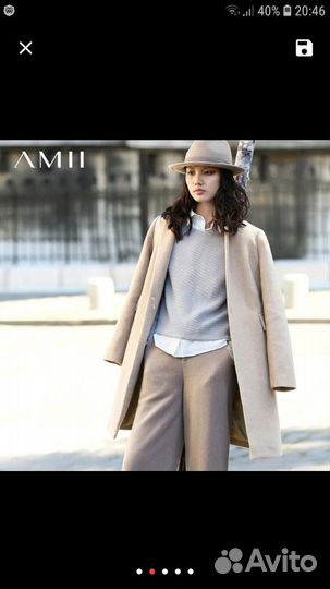 Шерстяное пальто amii новое