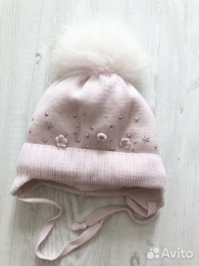 Зимняя шапка для девочки р.48-50