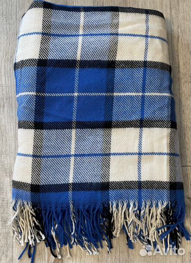 Плед синий белый черный 140х200