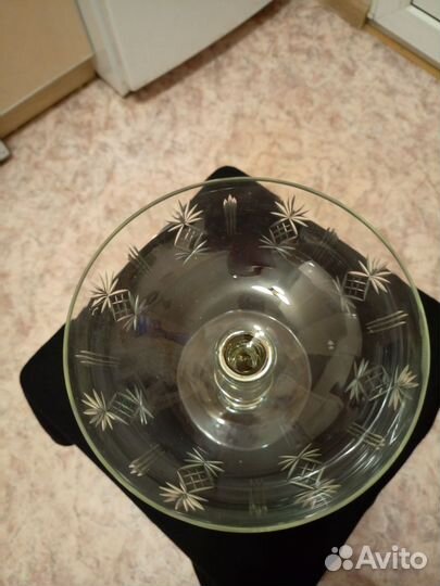 Ваза для фруктов на ножке стекло СССР
