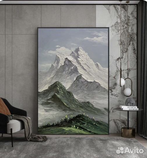 Картина маслом на холсте «Горные вершины»