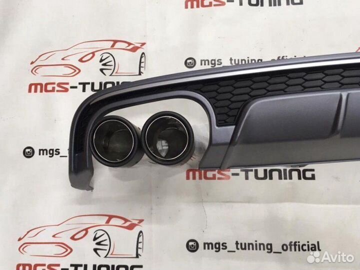 Диффузор Audi A6 14-18гг. S6 для S-line Akrapovic