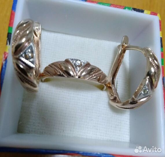 Комплект винтаж фианит серебро зв 925 пр СССР