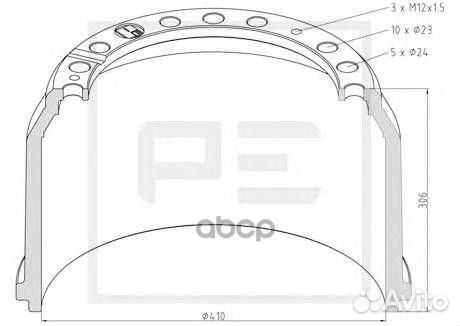 016.403-00A торм.барабан задн.410x220/240 H30
