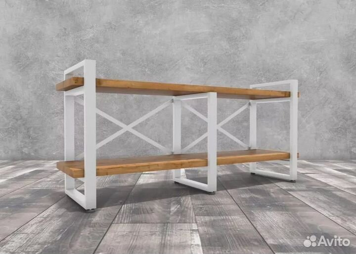 Тумба под тв Айсберг Лофт 120 белый/дуб крафт таба